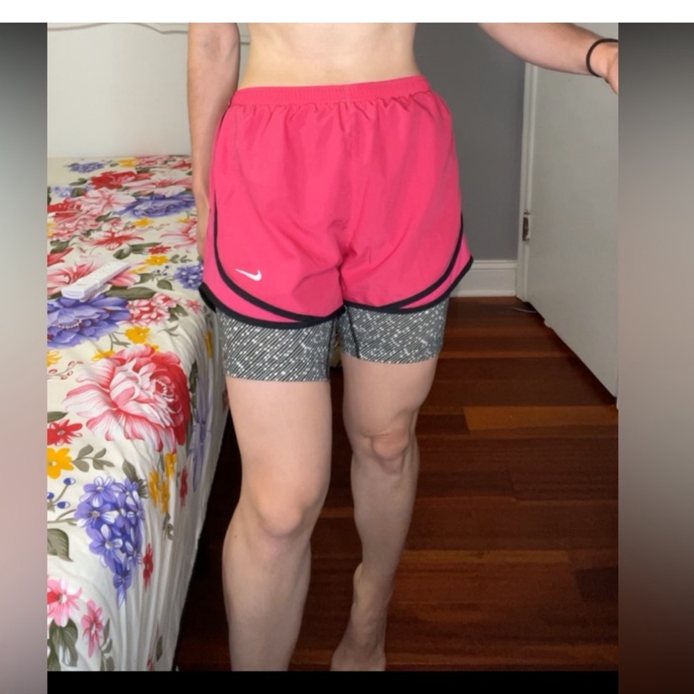 Nike run with compression shorts